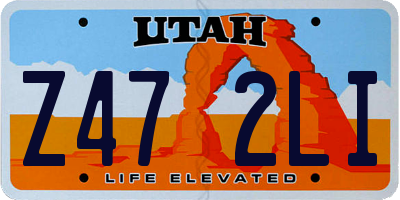 UT license plate Z472LI