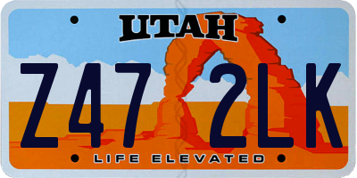 UT license plate Z472LK