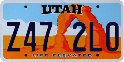 UT license plate Z472LO