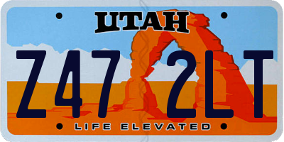 UT license plate Z472LT