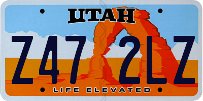 UT license plate Z472LZ