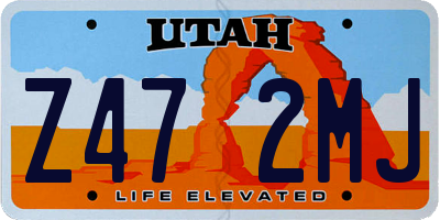 UT license plate Z472MJ