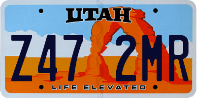 UT license plate Z472MR