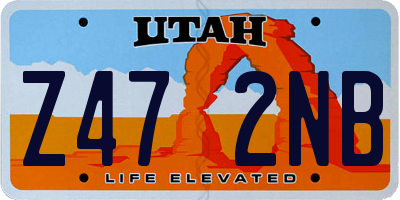 UT license plate Z472NB