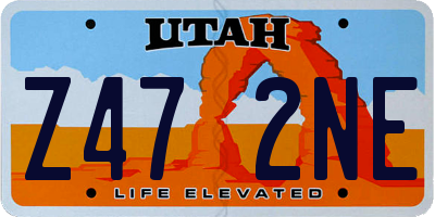 UT license plate Z472NE