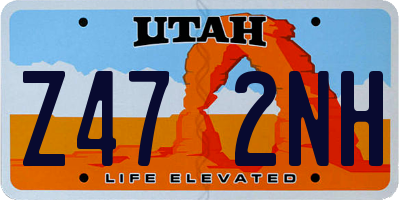 UT license plate Z472NH