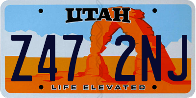 UT license plate Z472NJ