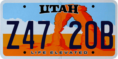 UT license plate Z472OB