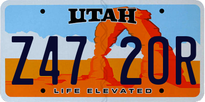 UT license plate Z472OR