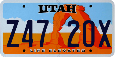 UT license plate Z472OX