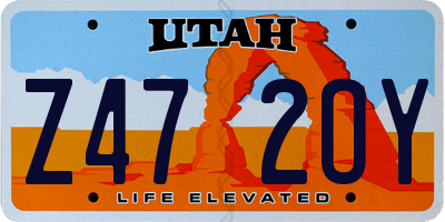 UT license plate Z472OY