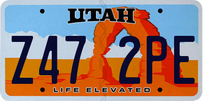 UT license plate Z472PE