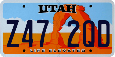 UT license plate Z472QD