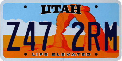 UT license plate Z472RM