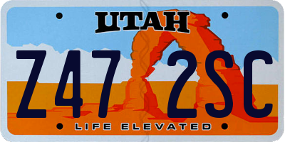 UT license plate Z472SC
