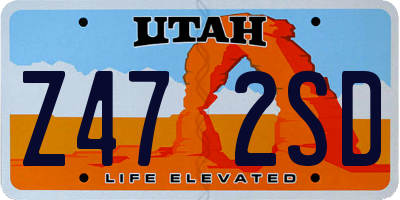 UT license plate Z472SD