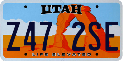 UT license plate Z472SE