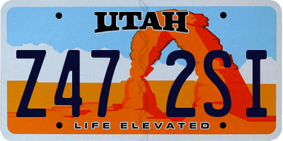 UT license plate Z472SI
