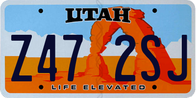 UT license plate Z472SJ
