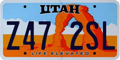 UT license plate Z472SL