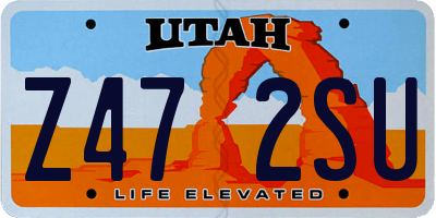 UT license plate Z472SU