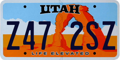 UT license plate Z472SZ