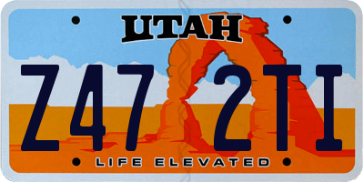 UT license plate Z472TI