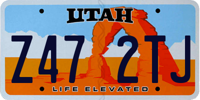 UT license plate Z472TJ
