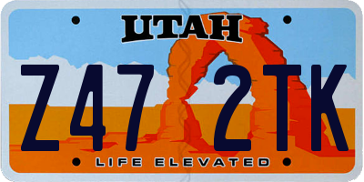 UT license plate Z472TK
