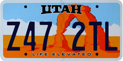 UT license plate Z472TL