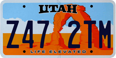 UT license plate Z472TM
