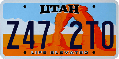 UT license plate Z472TO