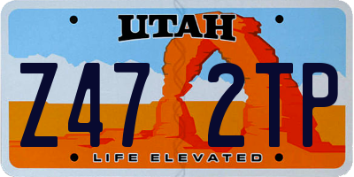 UT license plate Z472TP