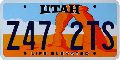 UT license plate Z472TS
