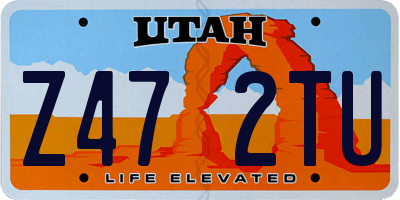 UT license plate Z472TU