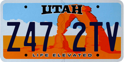 UT license plate Z472TV