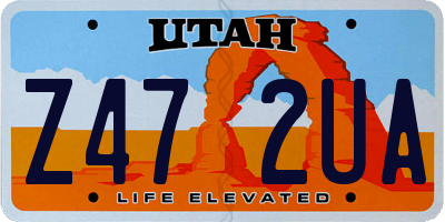 UT license plate Z472UA