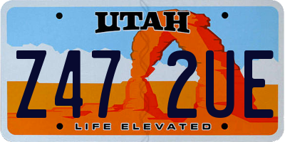 UT license plate Z472UE