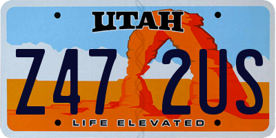 UT license plate Z472US