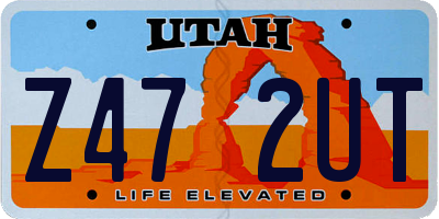 UT license plate Z472UT