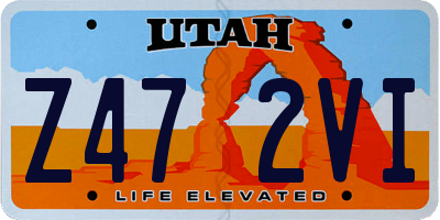 UT license plate Z472VI