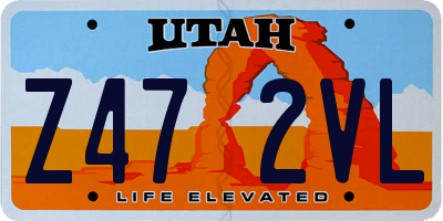 UT license plate Z472VL