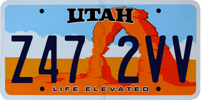 UT license plate Z472VV