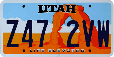 UT license plate Z472VW