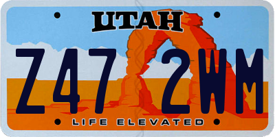 UT license plate Z472WM