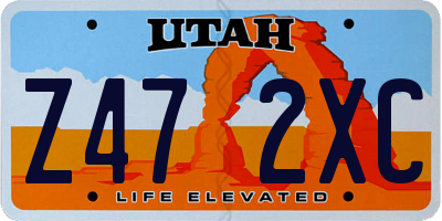 UT license plate Z472XC