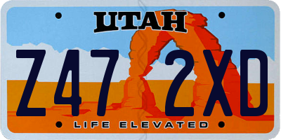 UT license plate Z472XD
