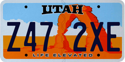 UT license plate Z472XE