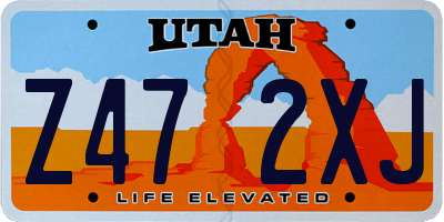UT license plate Z472XJ