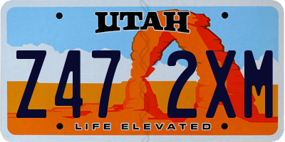 UT license plate Z472XM